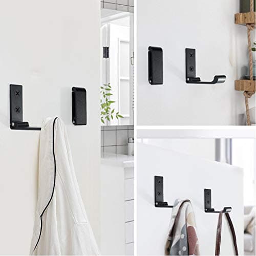 Matte Black 6PCS Aluminum Alloy Coat & Towel Hooks Heavy Duty Indoor Outdoor