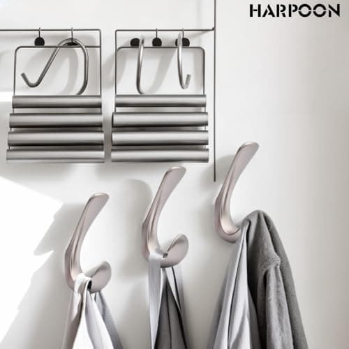 HARPOON 5-Piece Rustproof Satin Nickel Coat Hook