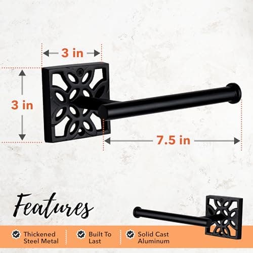 Modern Farmhouse Black Toilet Paper Holder, Rustproof Wall Mount for Bathroom