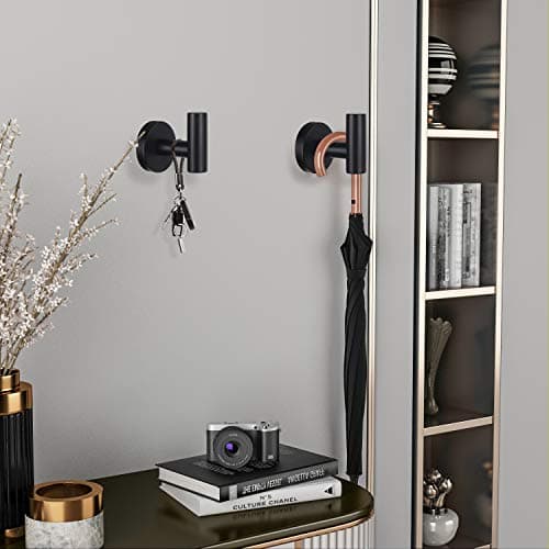 Matte Black Stainless Steel Robe Hooks Heavy Duty Bathroom Wall Mount Towel Hooks 8 Packs