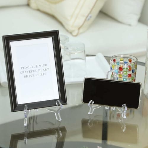 Clear Acrylic Plate Stand, 2 Pieces 4.4/6.4-Inch Display Easels