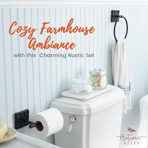 Modern Farmhouse Black Toilet Paper Holder, Rustproof Wall Mount for Bathroom