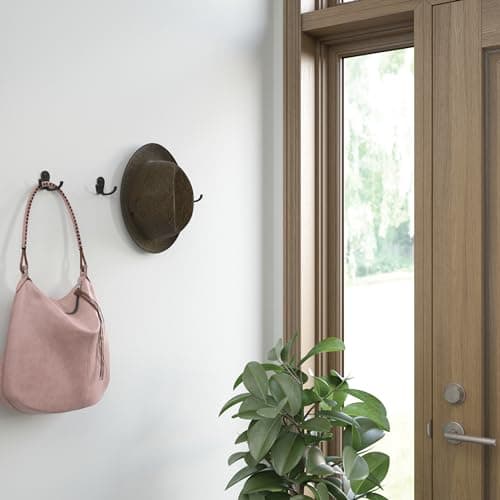 Franklin Brass Double Wall Hooks 10-Pack Matte Black Wall Mount Hangers