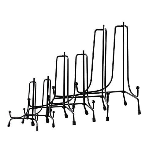 LIONWEI 6 Pack Gold Iron Easel Display Stand for Pictures and Arts — Black×1