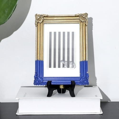 Vin Beauty 4 Inch Black Wooden Display Stand for Pictures and Artwork