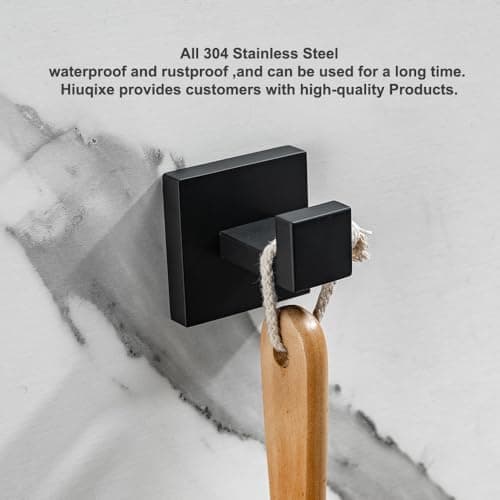 304 Stainless Steel Matte Black 4-Pack Wall Mount Towel Holder for Bathroom Kitchen Garage
