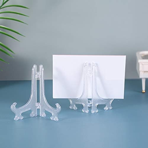 Artliving Clear Plastic Easels for Wedding Home Decor Birthdays (24 Pack)