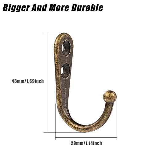 30 Piece Large Wall Mount Coat Hook with Rustic Bronze Finish and 60 Screws for Bath/Kitchen/Garage