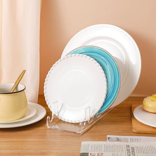 Domensi Acrylic Plate Stands for Display China Place Setting