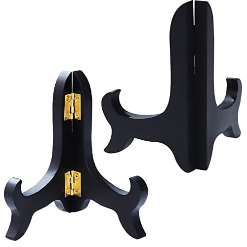 4-Piece Black Mahogany Finish Wooden Easel Display Stand for Picture Frame