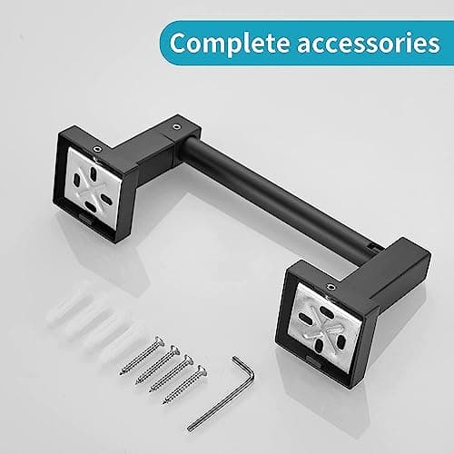 Black Wall-Mounted Toilet Paper Holder for Bathroom