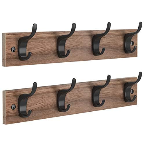 Wall Mounted Coat Rack Set for Entryway or Living Room - 2 Pack