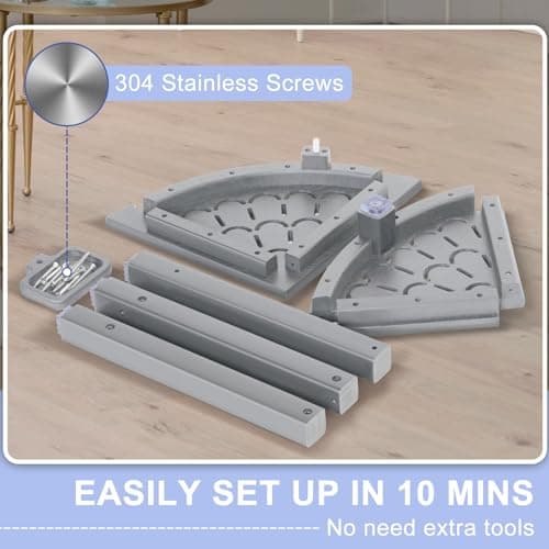Nalone HDPE Corner Shower Stool with Storage (Grey)