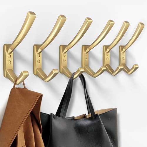 Heavy Duty Matte Towel Hooks, 5.7 Inch Coat Hooks (Silver, 4 Packs) — Gold