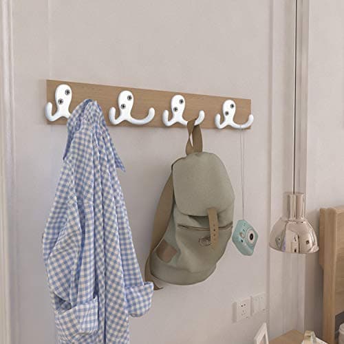 8 Pack Heavy Duty Double Prong Wall Mounted Coat Hooks with Screws – Versatile Utility for Coats, Scarves, Bags, Towels, Keys, Caps, Cups, and Hats