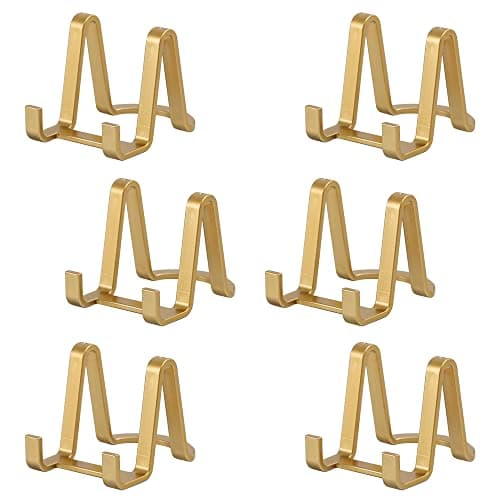 Clear 3 inch Plastic Plate Stand for Picture Frames | Decorative Display Holder - Photo | Tabletop Art — Golden