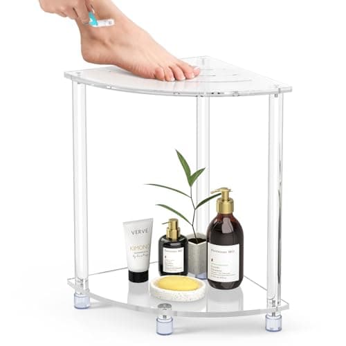 Modern Waterproof Corner Shower Stool with Towel Storage