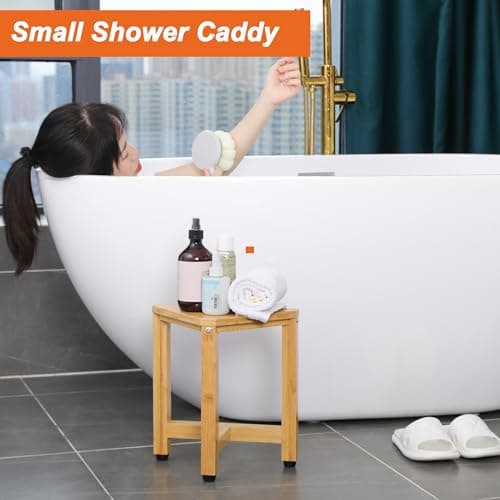 TYYIHUA Waterproof Corner Shower Stool for Leg Shaving - 13.2" Foot Rest Bench
