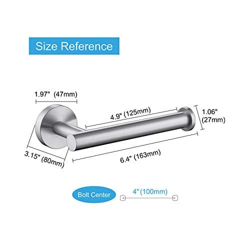 Brushed Nickel Toilet Paper Holder - Modern Wall-Mount SUS304 Stainless Steel Dispenser for Bathroom or Kitchen