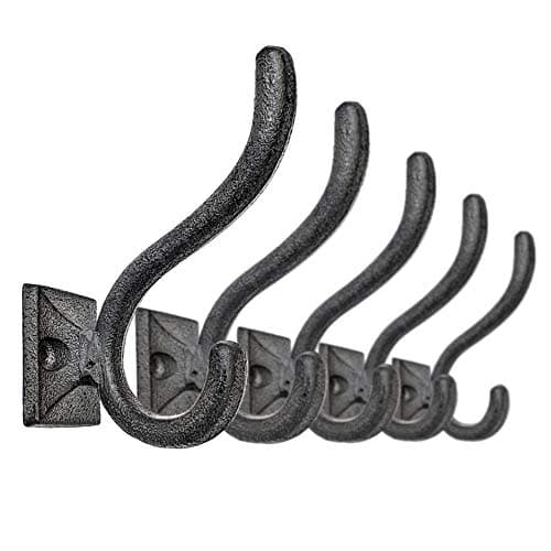 Ambipolar Vintage Black Wall Hooks, Modern Farmhouse Decor, Heavy Duty Hooks