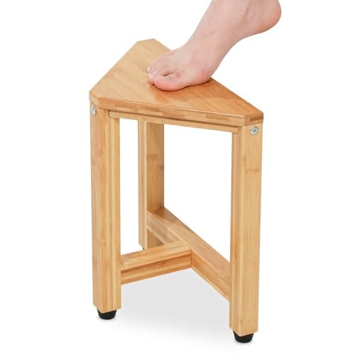 TYYIHUA Waterproof Corner Shower Stool for Leg Shaving - 13.2" Foot Rest Bench
