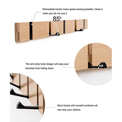 Space-Saving Wall-Mounted Coat Rack with 4 Hooks - White