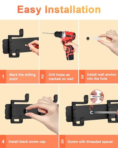 DECLUTTR 2 Pack Heavy Duty Coat Rack, Wall Mount Black