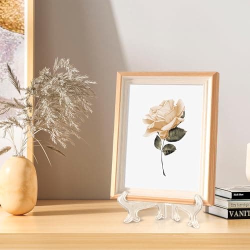 12-Pack Clear Plastic Mini Acrylic Easel Stand for Display Frames