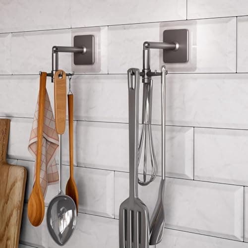 10 Pack Heavy Duty Wall Hooks for Coats and Towels — 6 Claws Utensil Holder