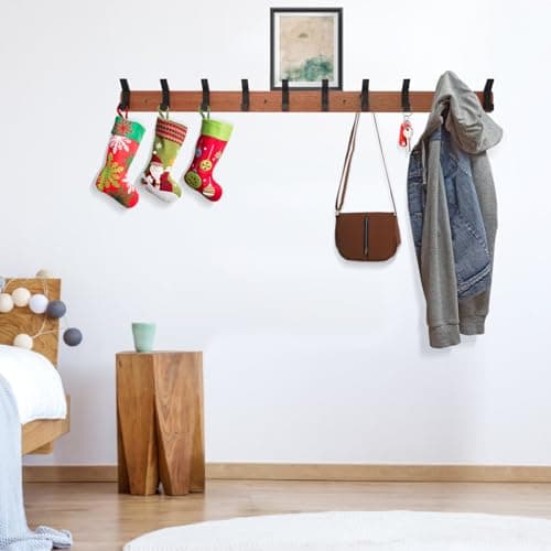 IBosins 33.5'' Wall-Mounted Coat Rack with 10 Double Hooks for Entryway