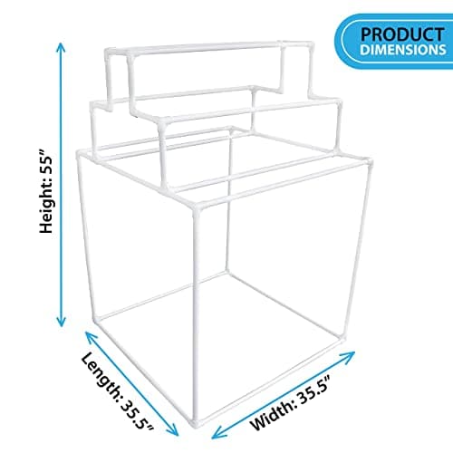 Essentially Yours 10 Bar Pyramid Towel Rack - Poolside Storage Organizer Wrath: White Style 744125