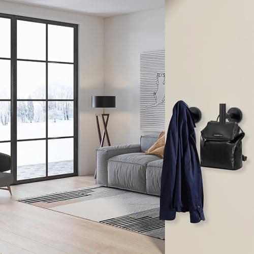 NearMoon Matte Black Stainless Steel Towel Hooks, 4 Pack, Heavy Duty Bathroom Hooks