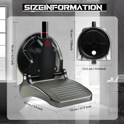 Anti-Slip Foldable Shower Rest for Legs, Suction Cup Pedal, Black, Pregnant & Back Pain Relief