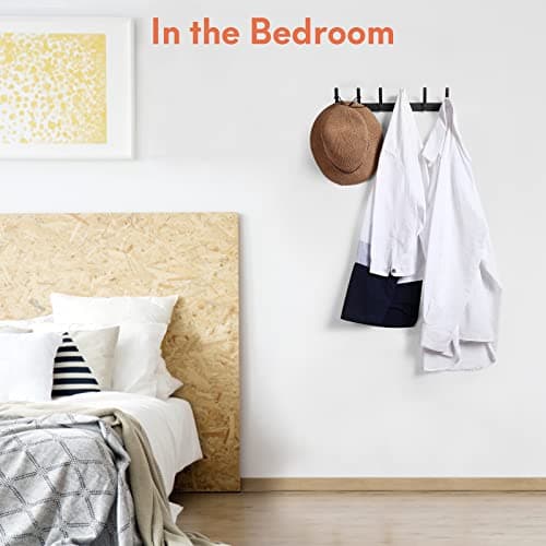 Wall Mount Coat Hooks Set for Hanging - Pack of 2