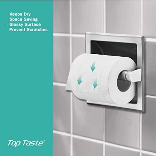 Stainless Steel Recessed Toilet Paper Holder, Brushed Nickel, Wall Mount