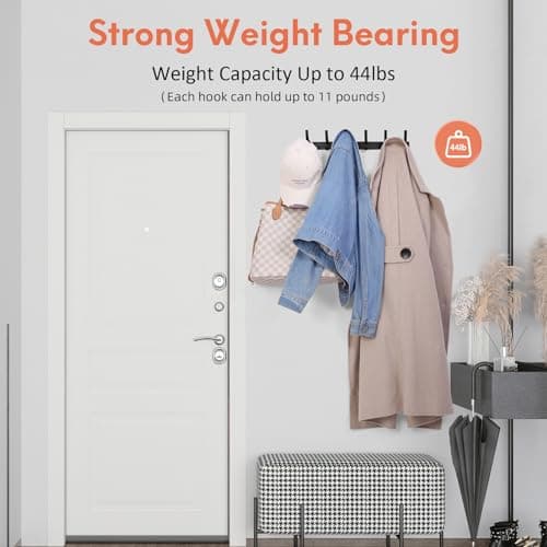 Wall Mount Coat Hooks Set for Hanging - Pack of 2