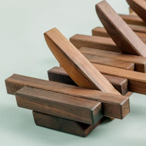Wooden Wall Mount Coat Rack with 7 Unique Hooks in Natural Walnut