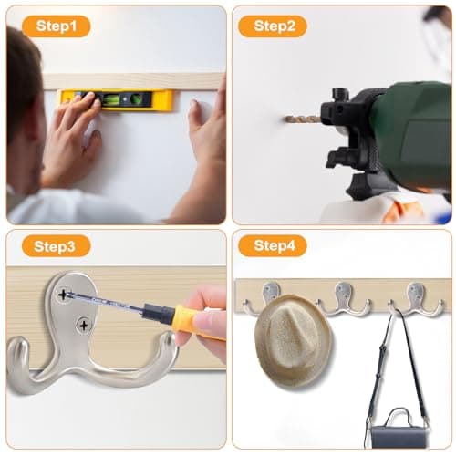 20 Pack Heavy Duty Silver Coat Hooks for Wall Hanging