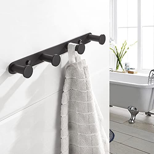 Matte Bathroom Wall Hook Rack with 4 Hooks