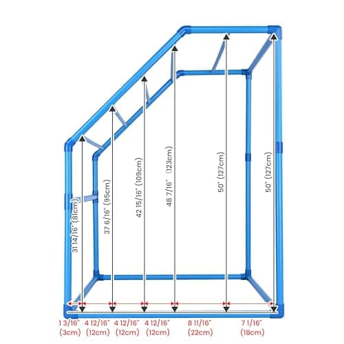 Yescom Blue Outdoor Pool Towel Rack with 7 Bars & 4 Clips
