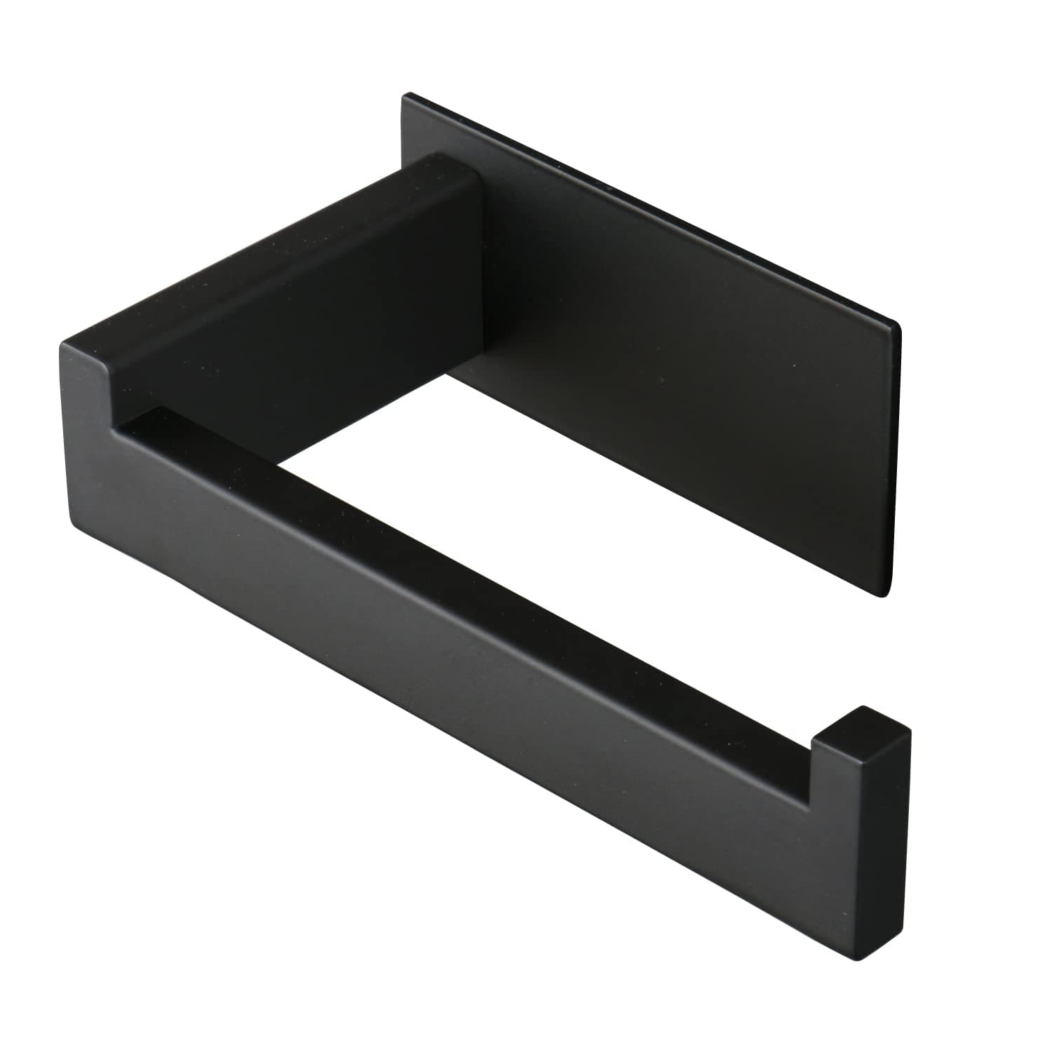 Stainless Steel Self-Adhesive Toilet Paper Holder, Matte Black, No Drilling Easy Install