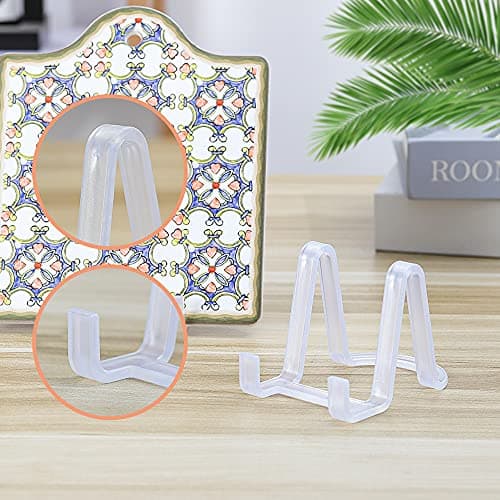 Clear 3 inch Plastic Plate Stand for Picture Frames | Decorative Display Holder - Photo | Tabletop Art
