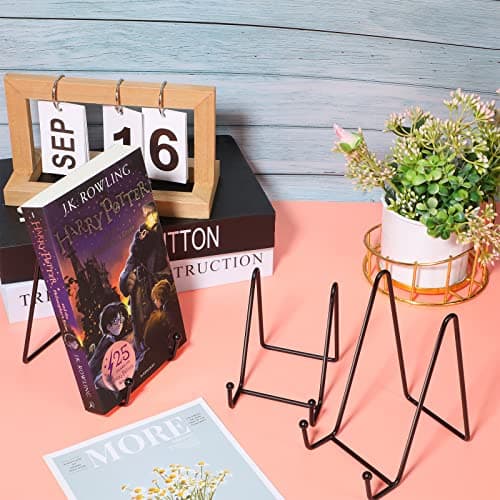 Mixweer 24 Pcs Metal Display & Picture Stand Plate Easel for Decoration (4.3 Inch, 6 Inch)