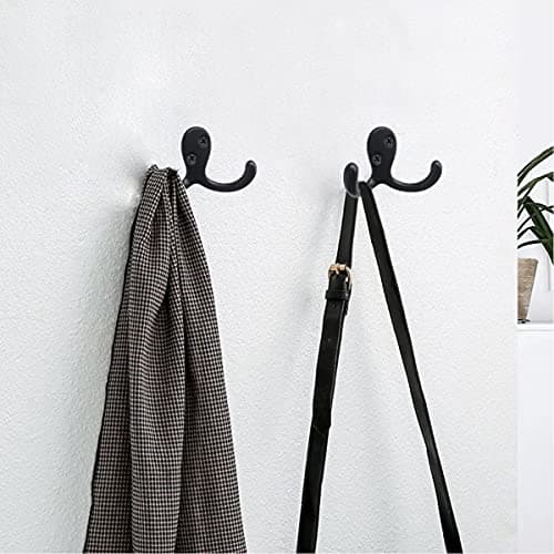 10 Pack Heavy Duty Black Wall Hooks for Coats, Robes, Key Bags