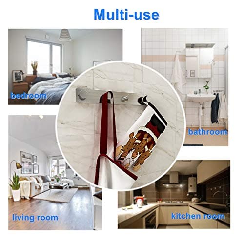Stainless Steel Coat Rack Hooks for Wall with 4 Heavy Duty Hooks