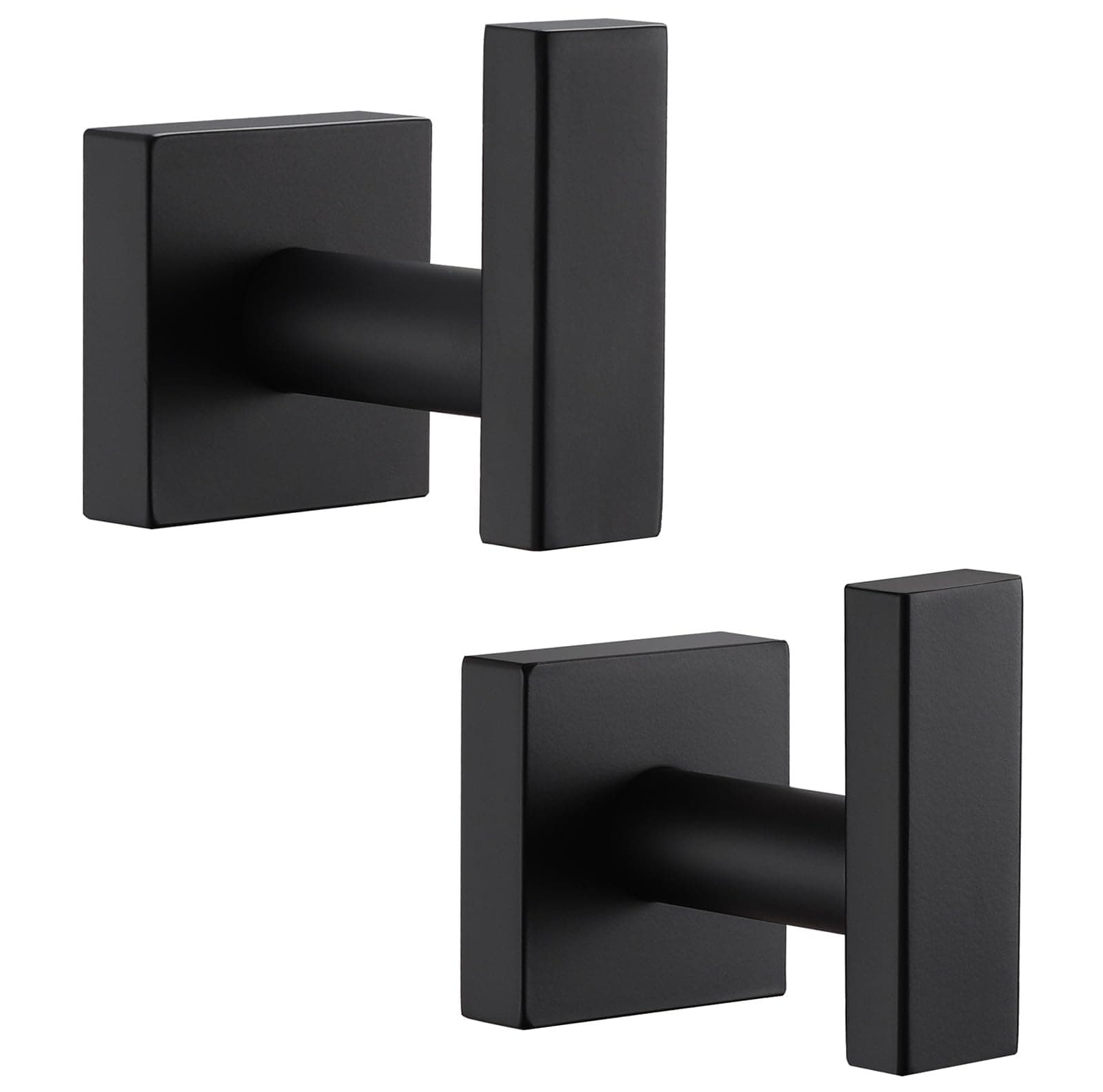 Stainless Steel Matte Black Towel & Robe Hooks, 2 Pack