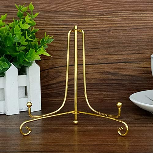 Artliving 5 Inch Iron Display Stand (2 Pack), Gold Iron Easel Plate Display Photo Holder Stand