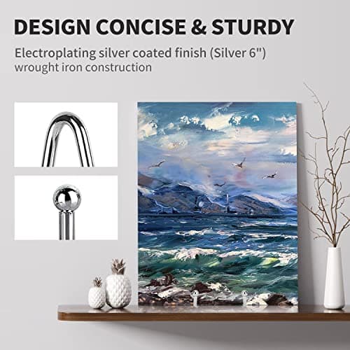 Livelab 6 Inch Silver 3 Pack Picture & Decor Stand Metal Plate Holder
