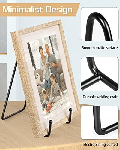 Lzerking 10-Pack Black Metal Plate Display Stands for Pictures & Decor