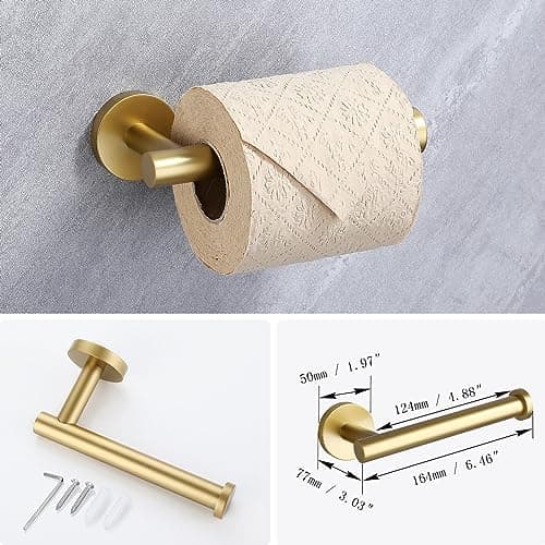 Lairuier 4-Piece Bathroom Hardware Set in Brushed Gold